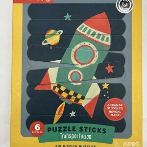 Mudpuppy Transportation Puzzle Sticks Six puzzles with 8 Sticks Each VGUC